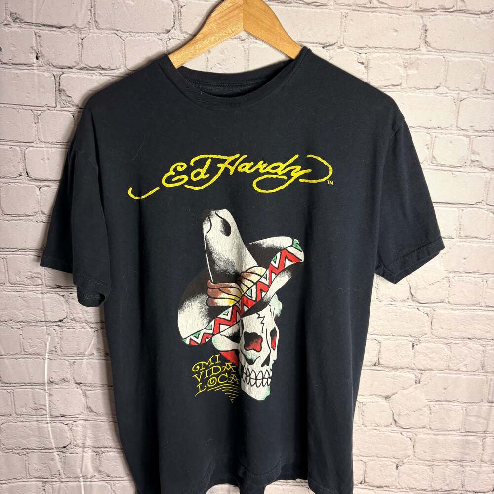 Vintage Ed Hardy by Christian Audigier 'True Love' Bird & Sword Graphic T-Shirt
